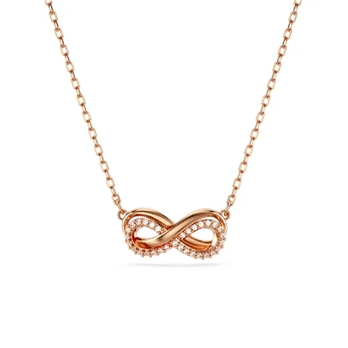 Swarovski Hyperbola Infinity White Crystal Rose Gold-Tone Plated Necklace