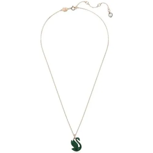 Swarovski , Iconic Swan Pendant, Medium, Green, Rose Gold Plated ,Green female, Sizes: ONE SIZE