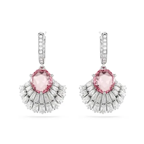 Swarovski Idyllia Rhodium Plated Pink Shell Pink Drop Earrings