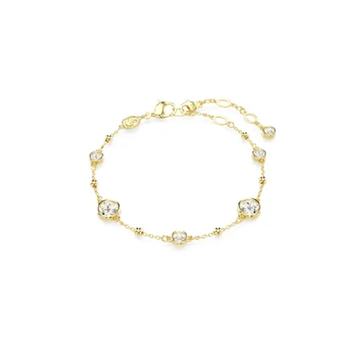 Swarovski Imber Gold Round Cut White Crystal Bracelet