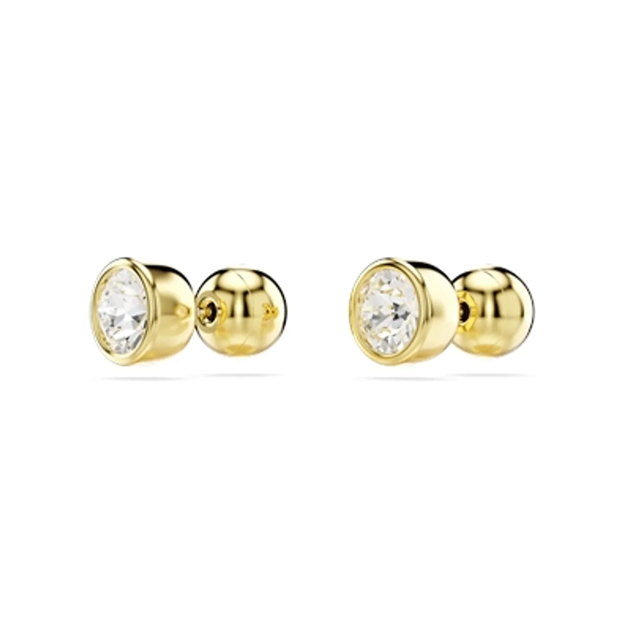 Swarovski Imber Round Cut White Crystal Gold-Tone Plated Stud Earrings