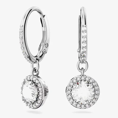 Swarovski Ladies Constella Silver Dropper Hoop Earrings 5636270