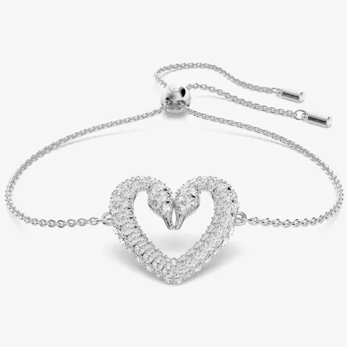 Swarovski Ladies Una Pave Swan Heart Bracelet 5625534