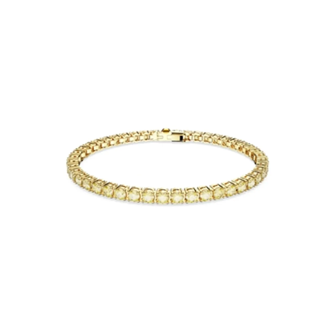 Swarovski Matrix Gold + Yellow Round Tennis Bracelet - 16.5cm