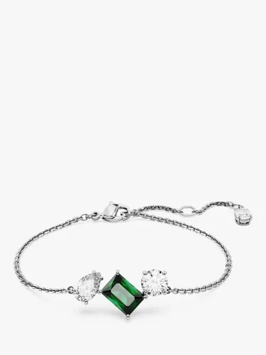 Swarovski Mesmera Crystal Trio Chain Bracelet, Silver/Green - Silver/Green - Female