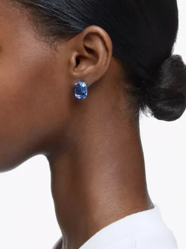 Swarovski Millenia Crystal Stud Earrings - Silver/Light Sapphire - Female