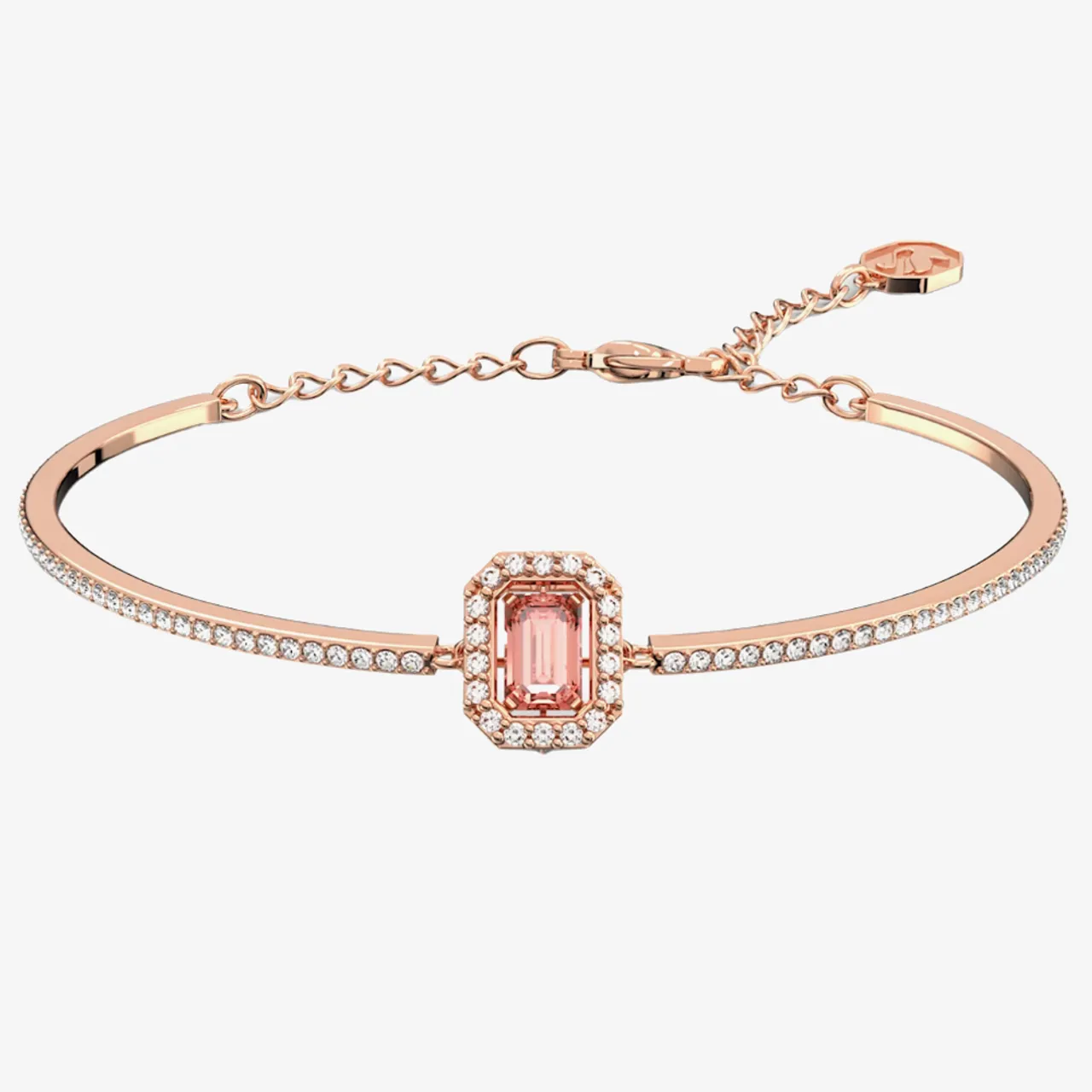 Swarovski Millenia Rose Gold Tone Plated Pink & White Crystal Bangle 5620555