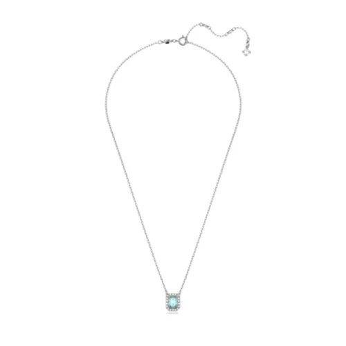 Swarovski Millenia Silver + Blue Octagon Necklace - Adjustable