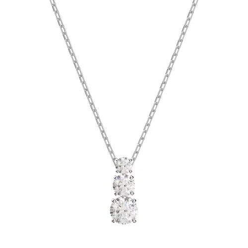 Swarovski Necklaces - Attract Trilogy Necklace Round cut Rhodium plated - silver - Necklaces for ladies