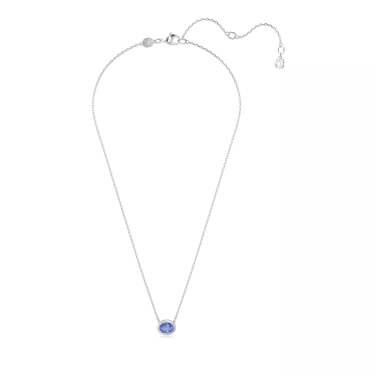 Swarovski Necklaces - Constella necklace, Oval cut, Rhodium plated - blue - Necklaces for ladies