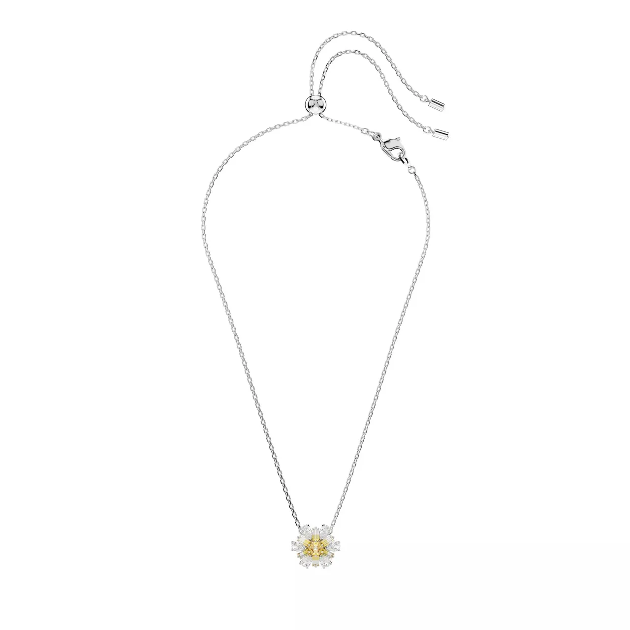 Swarovski Necklaces - Idyllia pendant, Flower, Rhodium plated - yellow - Necklaces for ladies