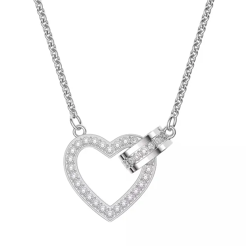 Swarovski Necklaces - Lovely Heart Rhodium plated - silver - Necklaces for ladies