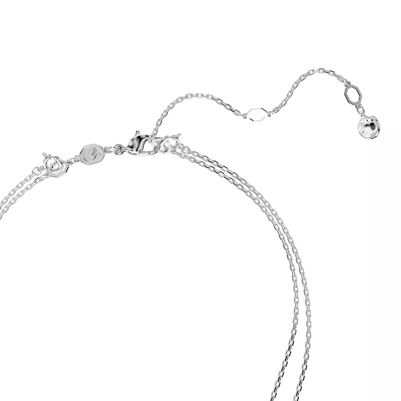 Swarovski Necklaces - Meteora layered pendant, Rhodium plated - white - Necklaces for ladies