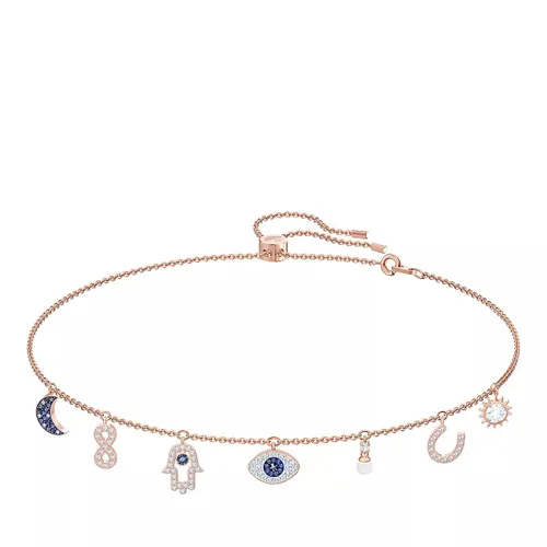 Swarovski Necklaces - Symbolic Moon infinity hand evil eye and horseshoe - quarz - Necklaces for ladies