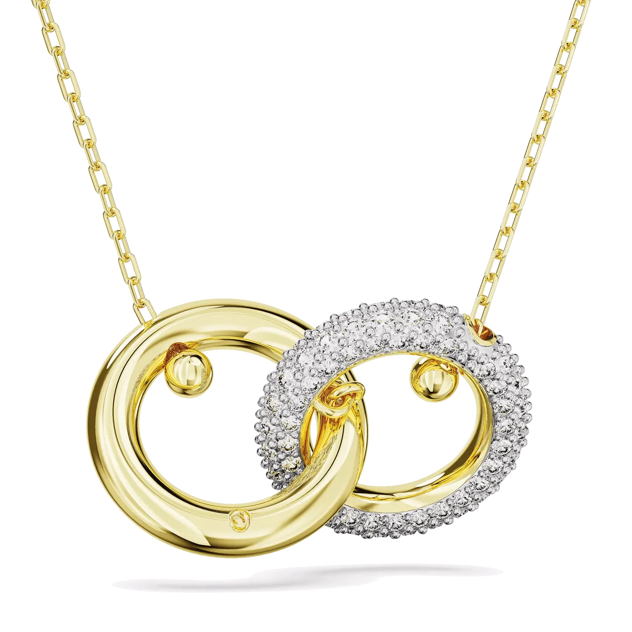 Swarovski Pendants & Charms - Dextera pendant, Interlocking loop, Gold-tone plat - white - Pendants & Charms for ladies