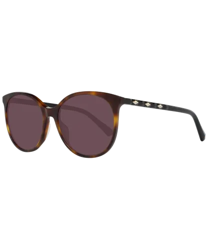 Swarovski Round Womens Dark Havana Brown Gradient Sunglasses - One