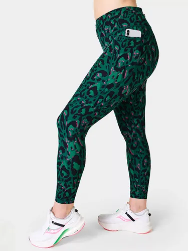 Sweaty Betty Power 7/8 Gym Leggings - Green Brushed Leopard Print - Female