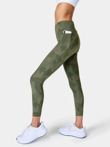 Sweaty Betty Power 7/8 Gym Leggings - Green Paint Camo Print - Female