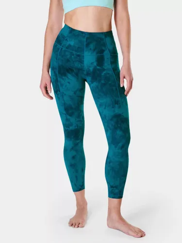 Sweaty Betty Super Soft 7/8 Yoga Leggings - Teal Blue Spray Dye - Female