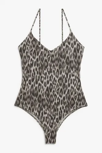 Swimsuit with slim straps - Grey