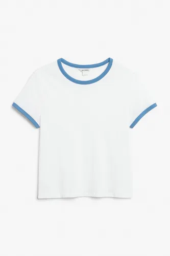 T-shirt with contrast trim - White