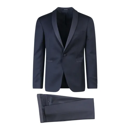 Tagliatore , Blue Single-Breasted Suit Ss23 ,Blue male, Sizes: