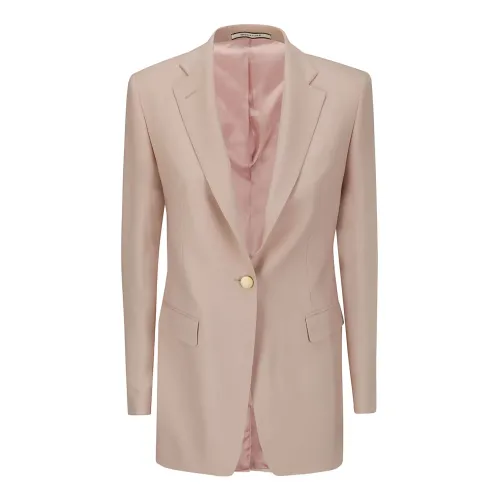 Tagliatore , Central Split Single-Breasted Jacket ,Pink female, Sizes:
