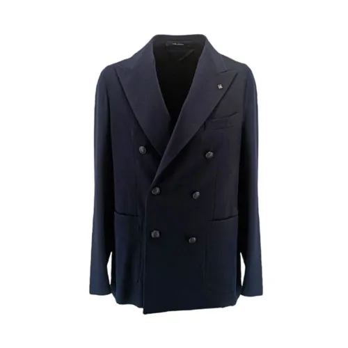 Tagliatore , Classic Wool Blend Blazer Jacket ,Blue male, Sizes: