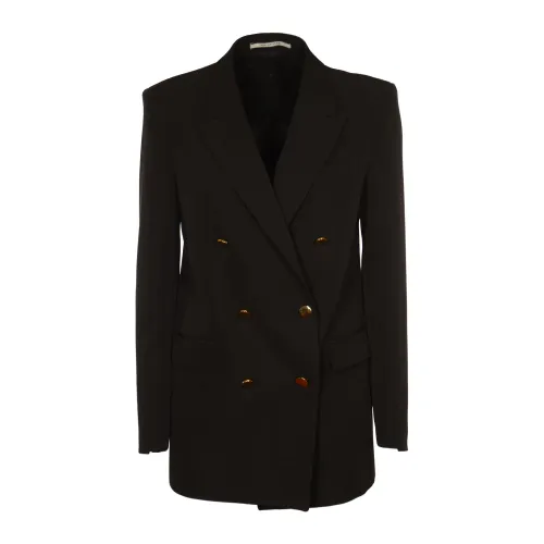 Tagliatore , Double-Breasted Central Split Jacket ,Black female, Sizes: