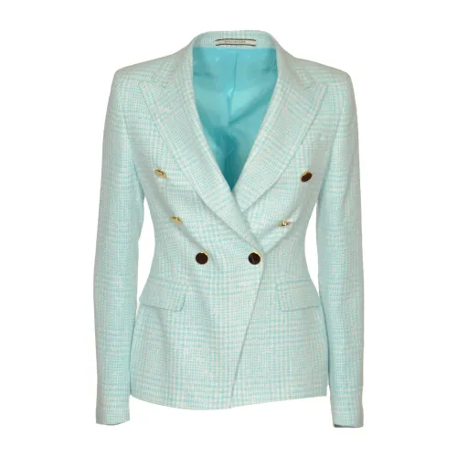 Tagliatore , Double-breasted Central Split Jacket ,Blue female, Sizes: