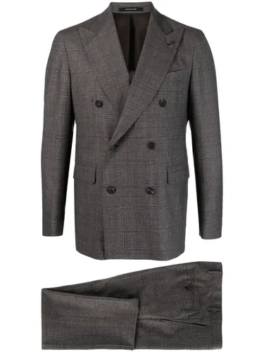 Tagliatore double-breasted wool suit - Brown