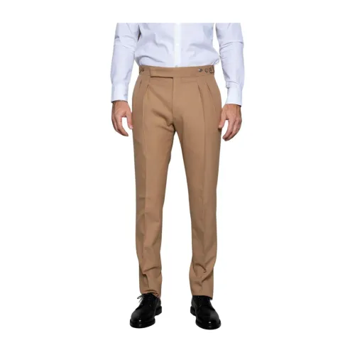 Tagliatore , Formal Wool Blend Pants ,Beige male, Sizes: