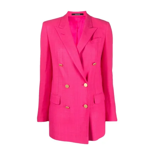 Tagliatore , Fuchsia Jasmine Double-Breasted Jacket ,Pink female, Sizes: