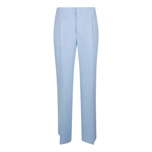 Tagliatore , High-Waisted Pleated Trousers in Clear Blue ,Blue female, Sizes: