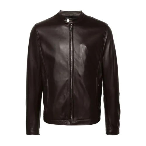 Tagliatore , Leather Jacket ,Brown male, Sizes: