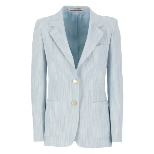 Tagliatore , Light Blue Cotton Blazer for Women ,Blue female, Sizes:
