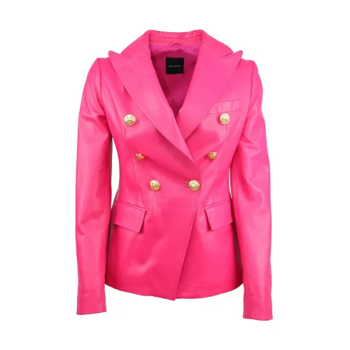 Tagliatore , Lizzie R2004 Leather Jacket ,Pink female, Sizes: