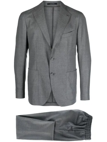 Tagliatore logo-patch single-breasted suit - Grey