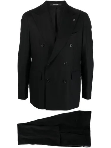 Tagliatore logo-plaque double-breasted suit - Black