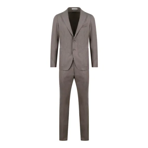 Tagliatore , Melange Wool Suit - Slim Fit Blazer ,Gray male, Sizes: