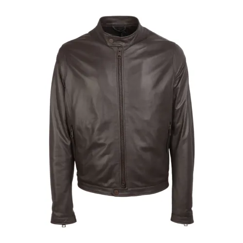 Tagliatore , Motorcycle Jacket ,Brown male, Sizes: