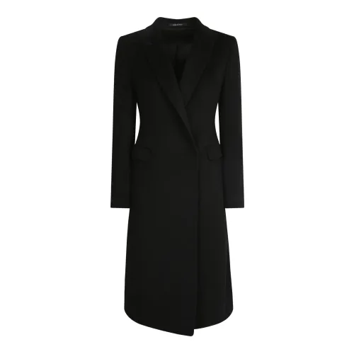 Tagliatore , Slim Fit Cashmere Trench Coat ,Black female, Sizes: