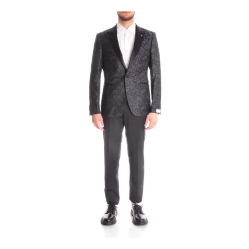 Tagliatore , Sophisticated Black Jacket Set for Men ,Black male, Sizes: