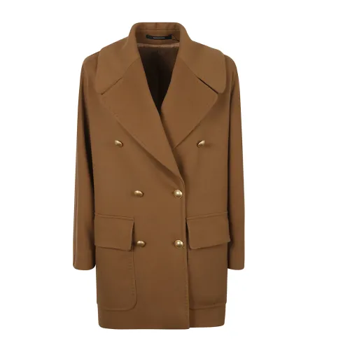 Tagliatore , Womens Clothing Jackets Coats 180 Fango Aw23 ,Brown female, Sizes:
