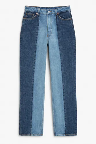Taiki high waist straight leg two tone jeans - Blue
