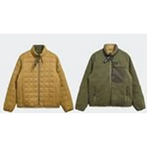 Taion Down & Boa Reversible Jacket in Beige / Olive