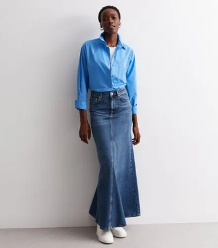 Tall Blue Denim Maxi Skirt New Look