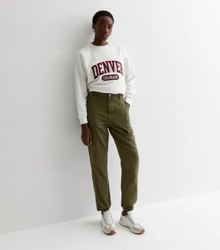 Tall Khaki Cotton Cuffed Cargo Trousers New Look