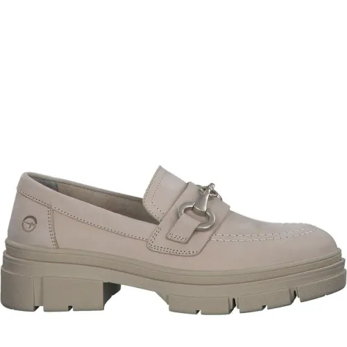 Tamaris , Beige Leather Loafers ,Beige female, Sizes: