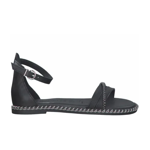 Tamaris , Black Flat Sandals for Women ,Black female, Sizes: